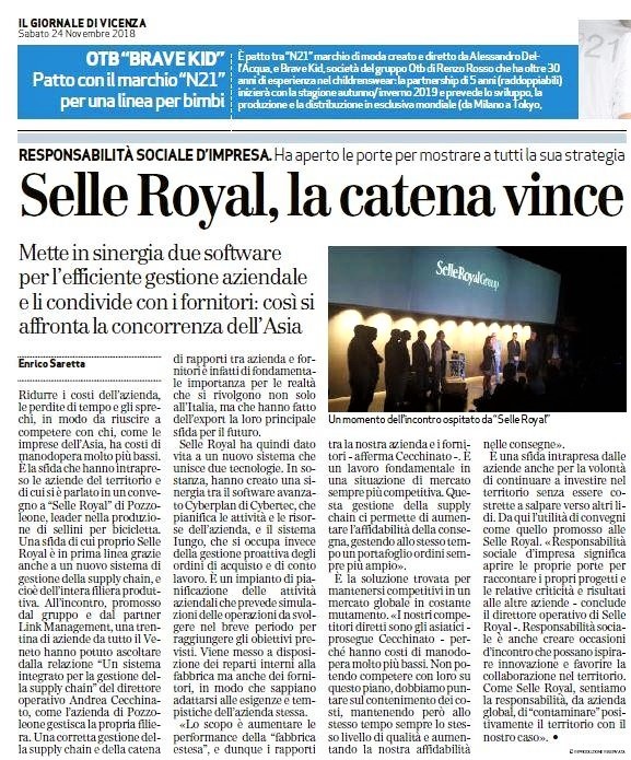 Il Giornale di Vicenza - Selle Royal La Catena Vince